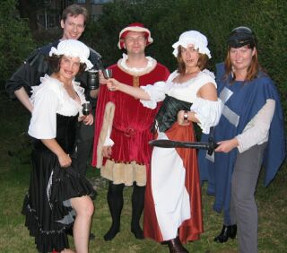The medieval party goers